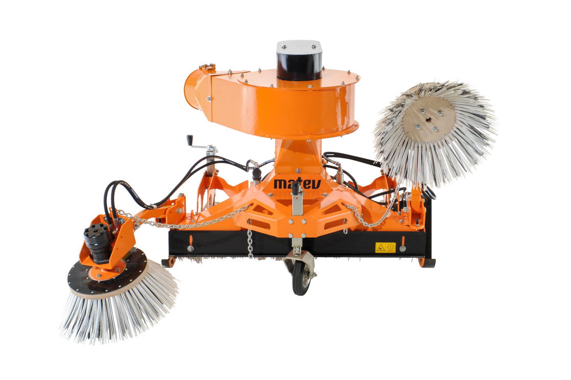 Produktbild von einer Saugkehrmaschine Anbaugerät für Traktoren für die Kommunaltechnik.